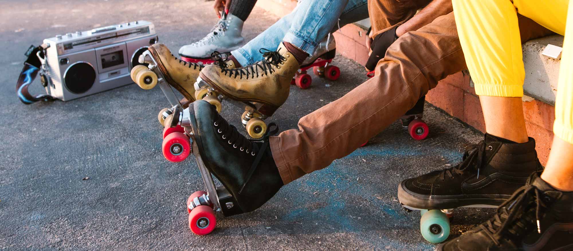 Group of people wearing roller-blades