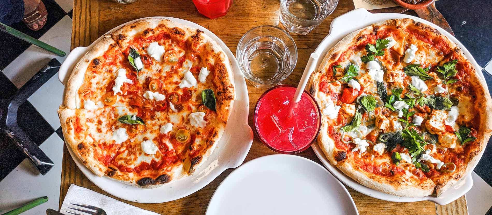 Two pizzas from Brooklyn Pizzeria